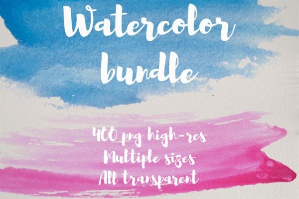 400种风格水彩创意纹理 Watercolor 400 png textures