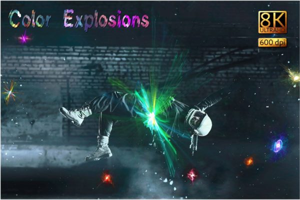 8K高分辨率色彩爆炸叠层背景 8K Color Explosions Overlays