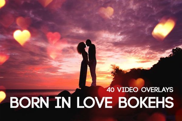 浪漫散景照片视频叠层背景素材精选 Born in Love Bokehs