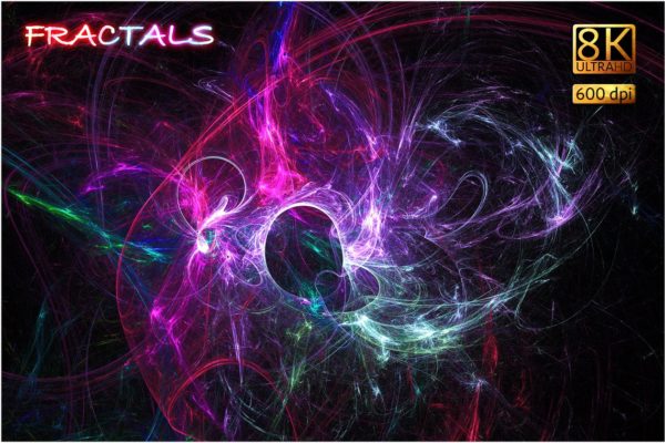 8K超高清分辨率不规则梦幻线条叠层背景 8K Fractals