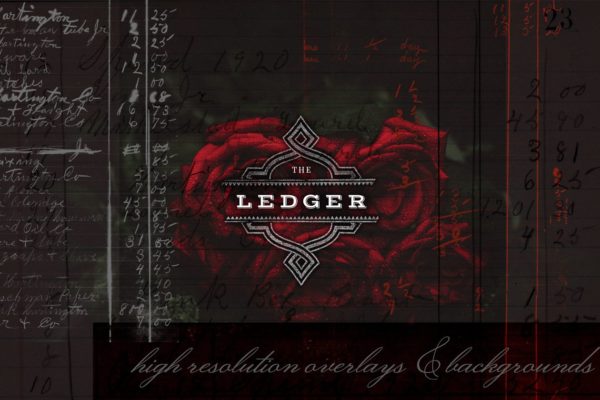 复古分类账本高清叠层&纸张 Ledger Hi-Res Overlays & Papers
