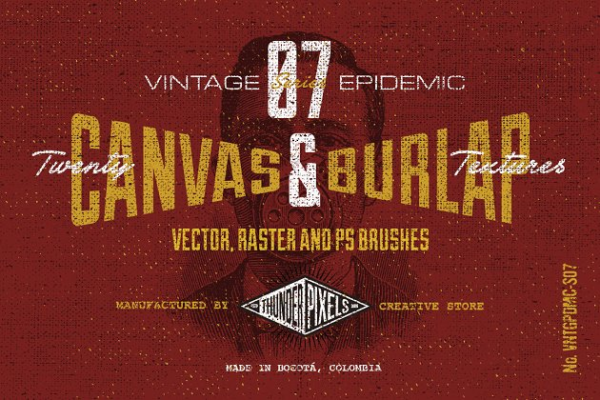 20款粗麻布&帆布布匹纹理/PS笔刷 20 Canvas & Burlap Textures – VES07