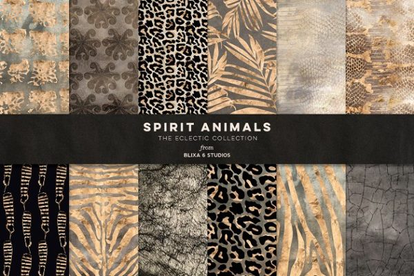 奢华金色动物皮肤纹理汇总 Spirit Animals Golden Graphics