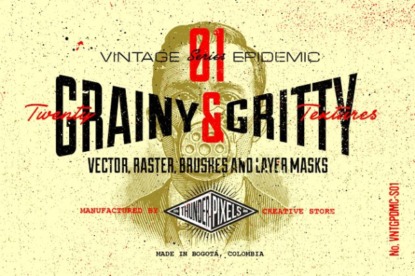 20款颗粒状复古风格纹理 20 Grainy & Gritty Textures – VES01