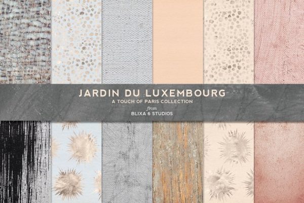 简约奢华金箔装饰重复图案纹理 Parisian Textures & Gold Foil: Peach