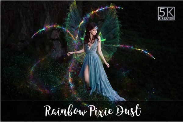 5K高清彩虹奇幻叠层背景 5K Rainbow Pixie Dust Overlays