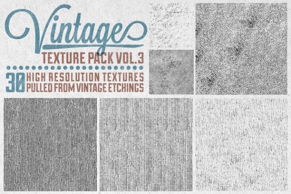 复古印刷墨迹背景纹理汇总V.3 Vintage Texture Pack Vol. 3