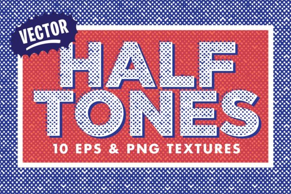 10款砂砾半色调矢量纹理 10 Vector Halftone Textures