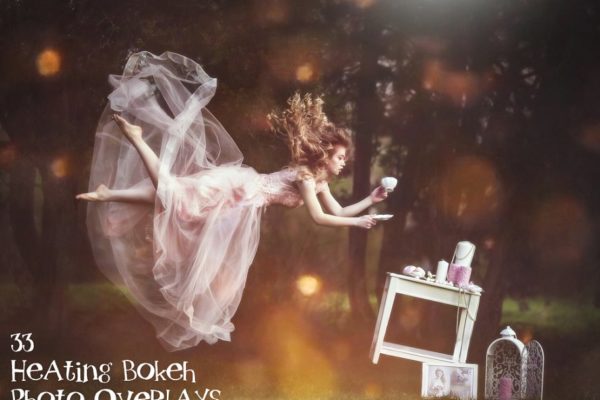 加热火光粒子散景照片叠层背景素材精选下载