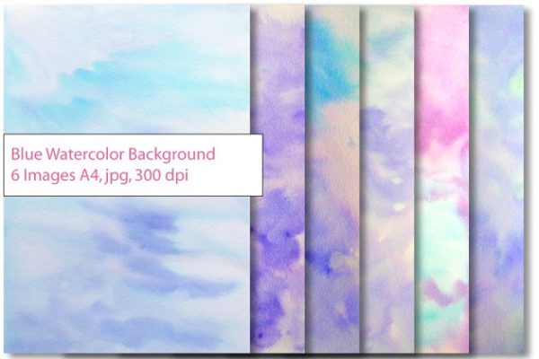 淡蓝色调水彩肌理 Blue Watercolor textured background