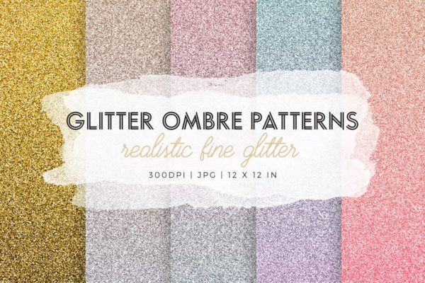 闪粉金粉材质纹理素材精选 Glitter Ombre Patterns