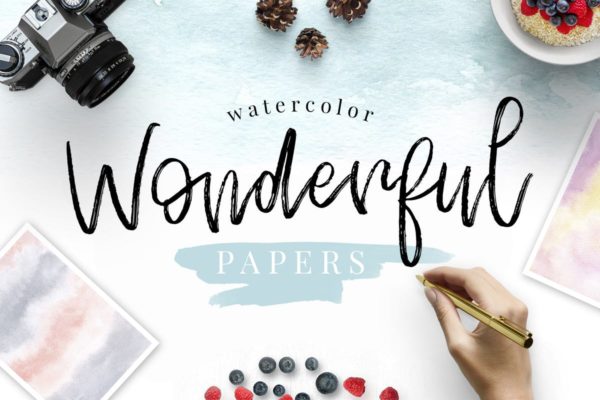 水彩手工制作纸张纹理汇总 Watercolor Wonderful Papers