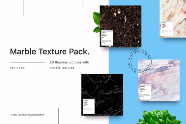 20组完美无瑕大理石纹理素材精选 20 Marble Textures