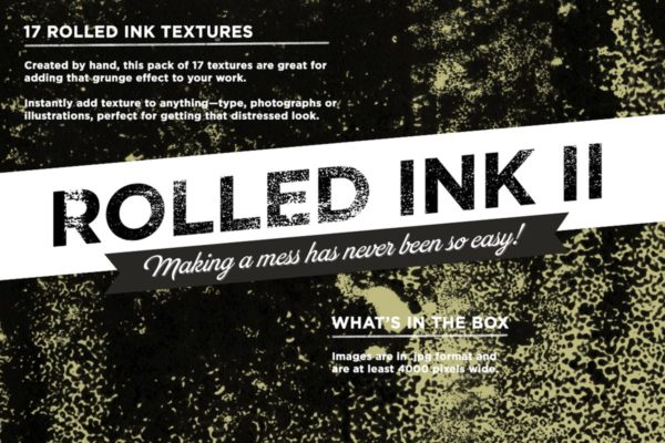 17款复古轧制油墨纹理套装II Rolled Ink II