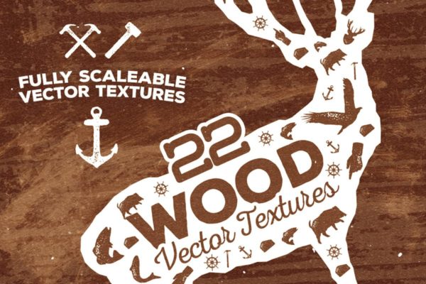 22个复古木纹矢量纹理汇总 22 Wood Vector Textures
