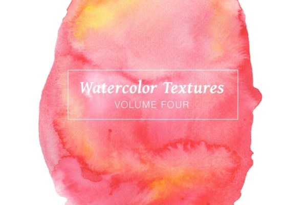 红色&粉红色水彩肌理纹理素材精选Vol.4 Red & Pink Watercolors – Volume 4