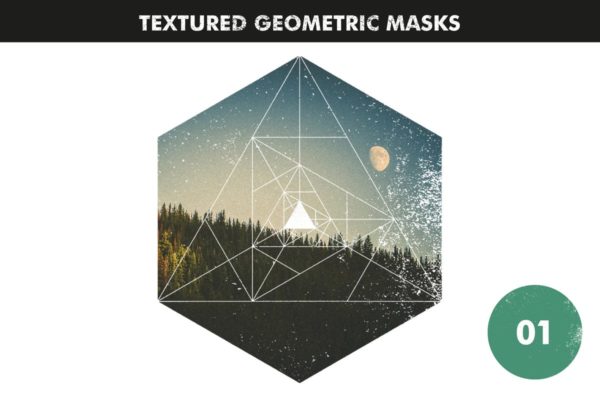 几何图形蒙版纹理素材精选 Textured Geometric Masks