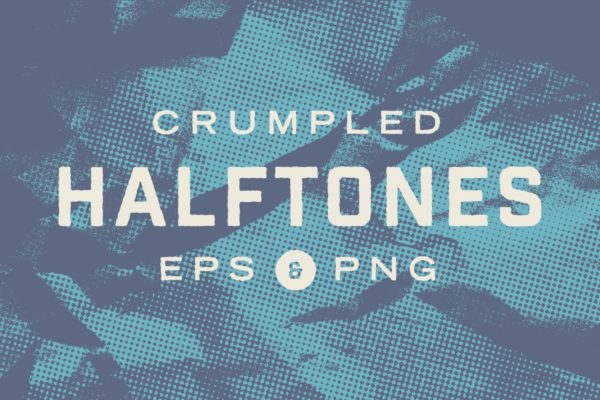 复古半色调皱褶纸张纹理 Crumpled Paper Halftone Textures
