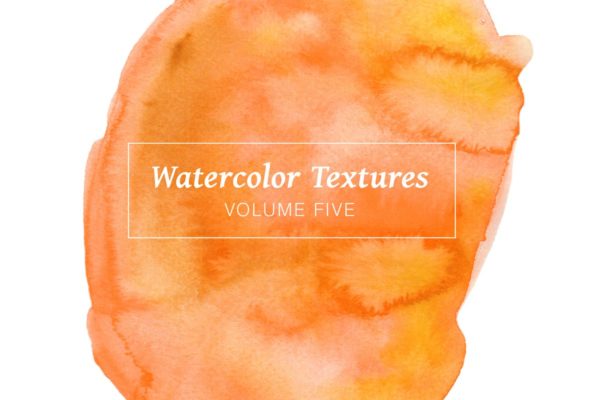 黄橙色水彩肌理纹理素材精选系列套装Vol.5 Yellow & Orange Watercolors – Volume 5