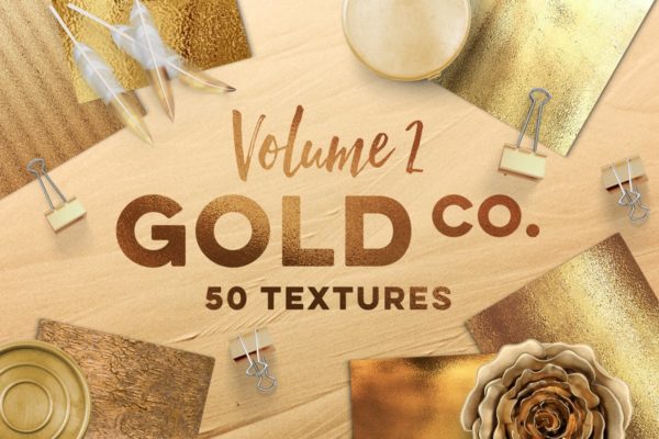 50个超有质感高分辨率金色闪光箔纸纹理素材精选 50 Gold Textures