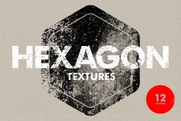 创意半色调做旧风格六角形矢量纹理素材精选 Hexagon Textures