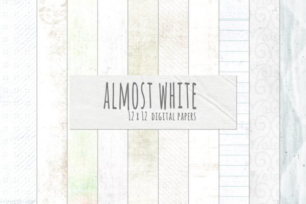浅白色的纸质纹理背景素材精选 Almost White Digital Paper
