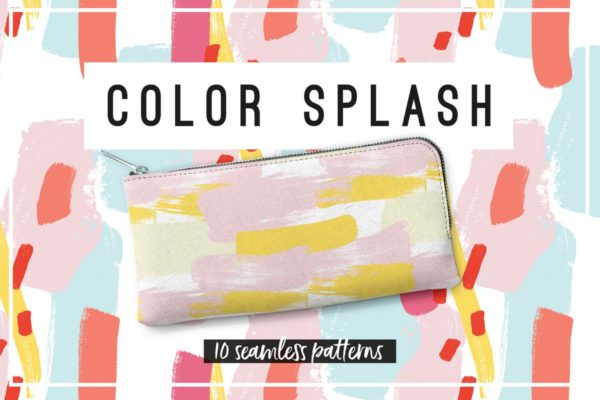 多彩液体飞溅图案纹理素材精选 Color Splash Patterns