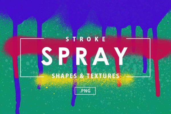 69款油漆喷雾效果喷墨形状素材 69 Stroke Spray Shapes