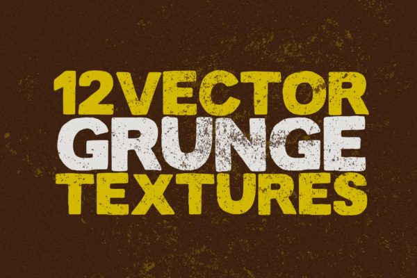 12个污迹斑迹做旧风格矢量肌理纹理背景素材精选 Vector Grunge Textures x12