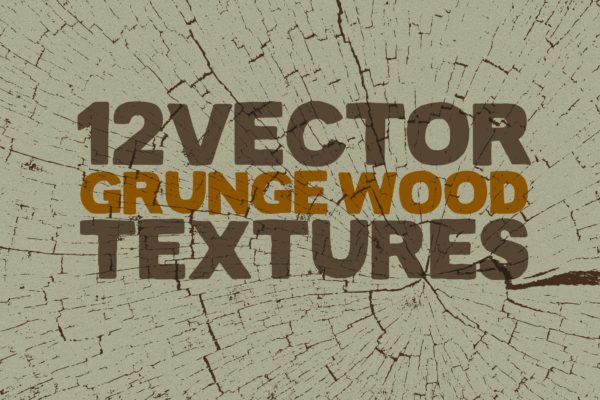 12个实木木纹矢量纹理背景素材精选 Vector Grunge Wood Textures x12