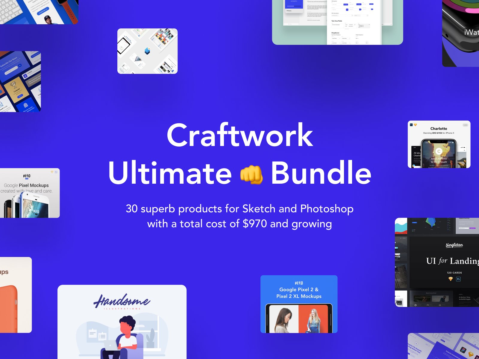 蚂蚁素材下午茶：13套完美的UI/UX Kit打包下载 Craftwork Ultimate Bundle [4.5GB]