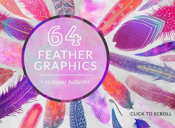 64款漂亮的羽毛PNG透明素材打包[png]