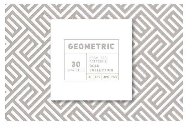 粗线条无缝纹理 Bold Seamless Patterns Set