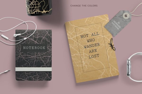 地图视图矢量图案纹理素材精选 Map View Vector Patterns