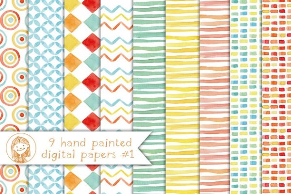 水彩纸张图案纹理素材精选素材包 Watercolor Paper