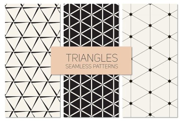 三角形图形无缝图案纹理素材精选 Triangles. Seamless Patterns Set 10