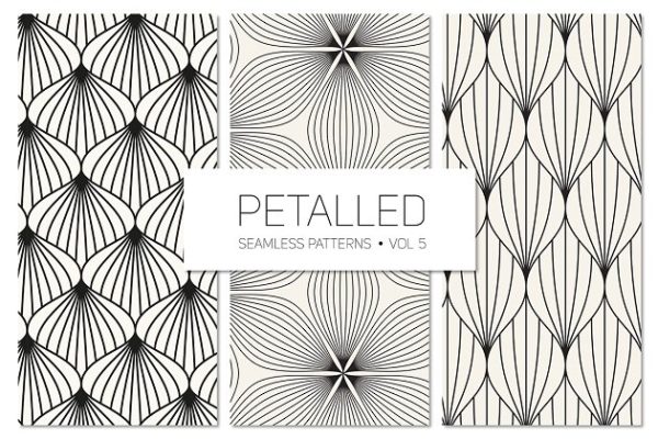 花瓣无缝图案纹理素材精选集 Petalled Seamless Patterns Set 5