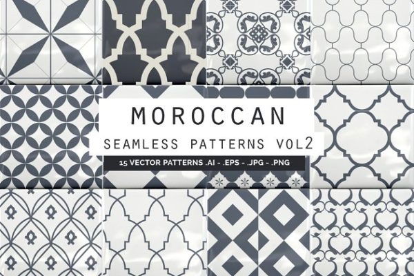 摩洛哥风格图案纹理素材精选 Moroccan Style Patterns – 2