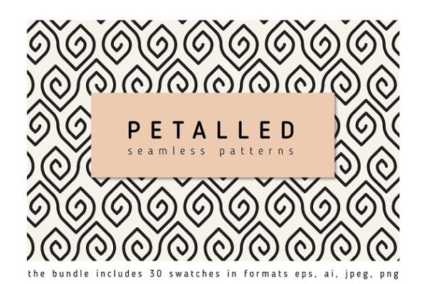 花瓣从图案纹理素材精选 Petalled Patterns Bundle