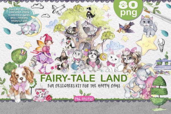 超级可爱儿童主题设计素材汇总[2.24GB] FAIRY-TALE LAND