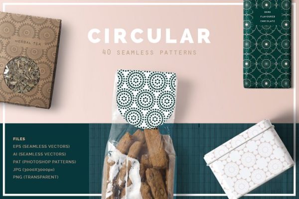 高端大气几何圆形图案纹理素材精选 Geometric Circles Patterns Set