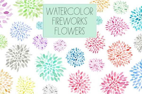 多彩火花花卉图案纹理素材精选 Fireworks Flowers