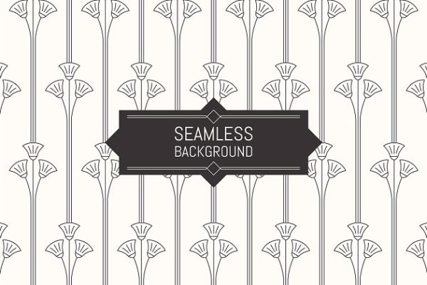 装饰艺术图案无缝纹理 Seamless Art Deco patterns