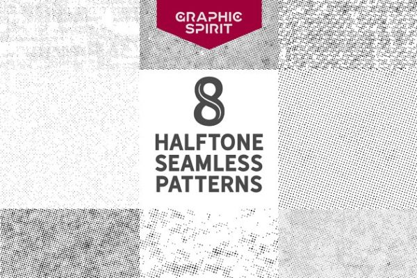 半色调圆点图案纹理素材精选 Vector Halftone Dot Patterns Pack