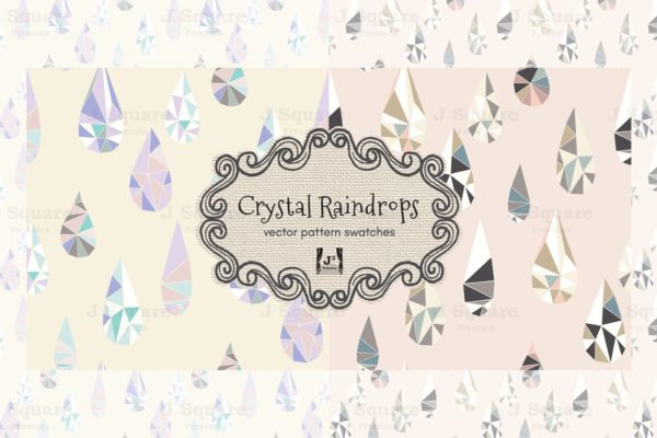 多边形雨滴矢量图形纹理 Vector Polygon Raindrop Patterns