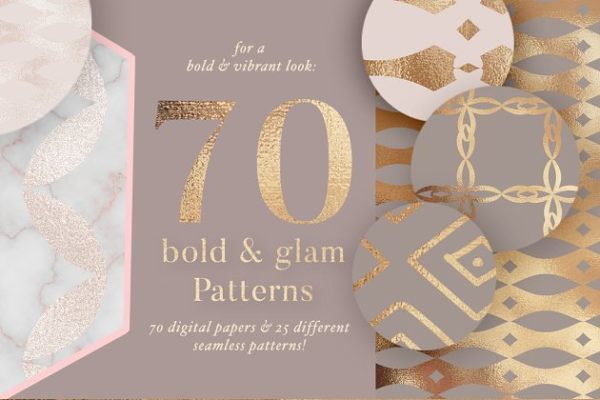 夸张高调几何图案金色纹理汇总 Bold Geometric Patterns