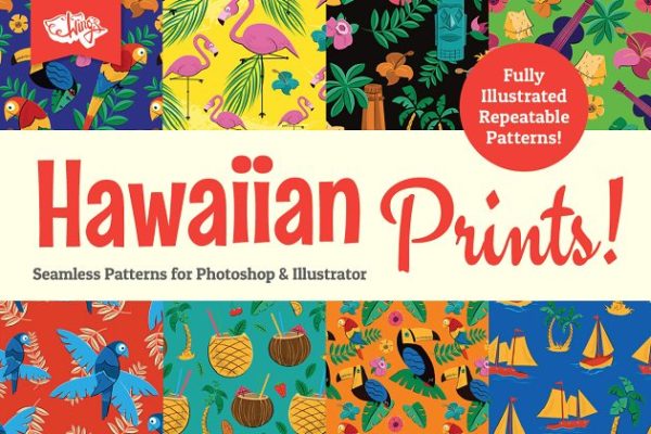 夏威夷热带风情图案纹理素材精选汇总 Hawaiian Prints and Patterns