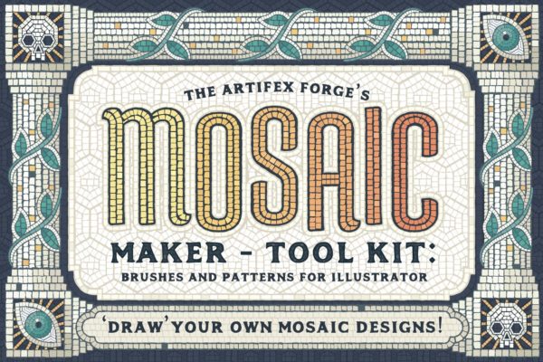 马赛克画笔笔刷与图案纹理素材精选 Mosaic Maker – Brushes & Patterns