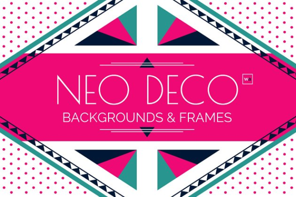 几何扁平风格图形框架装饰模板 Geometic Frames and Design Templates