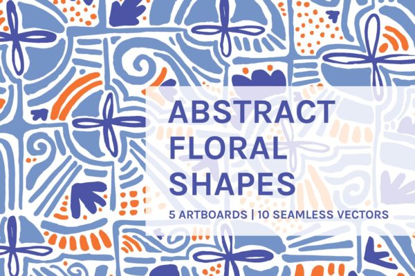 自然抽象无缝矢量花卉图案 Abstract Floral | Boards + Patterns